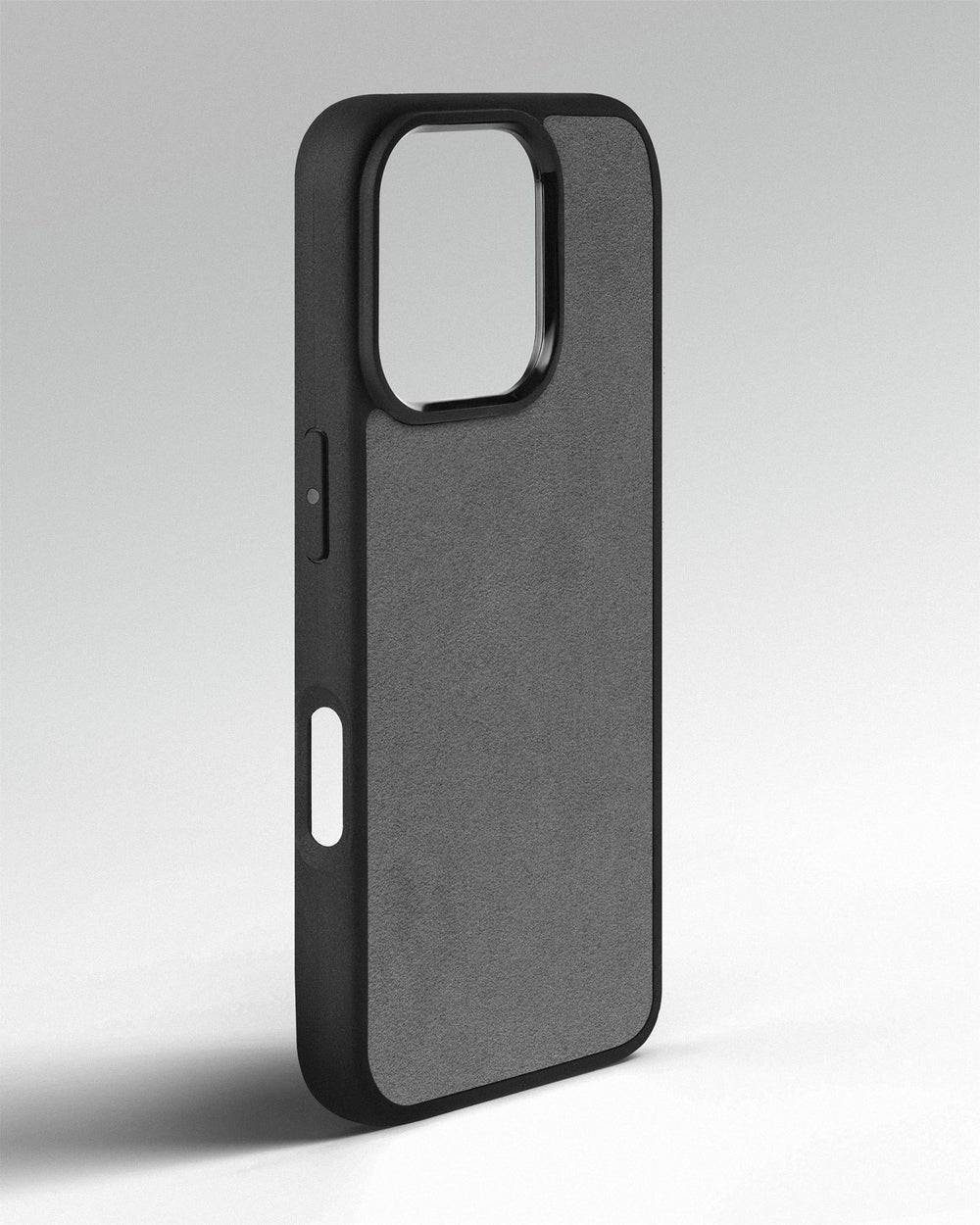 Case with light gray alcantara insert for iPhone 16 Pro Max