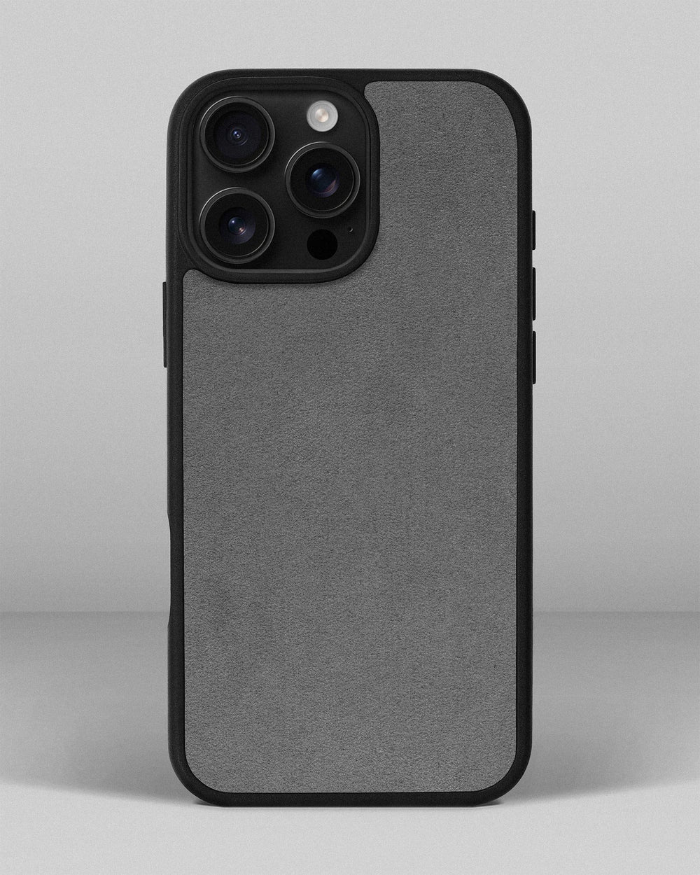 Case with light gray alcantara insert for iPhone 16 Pro Max