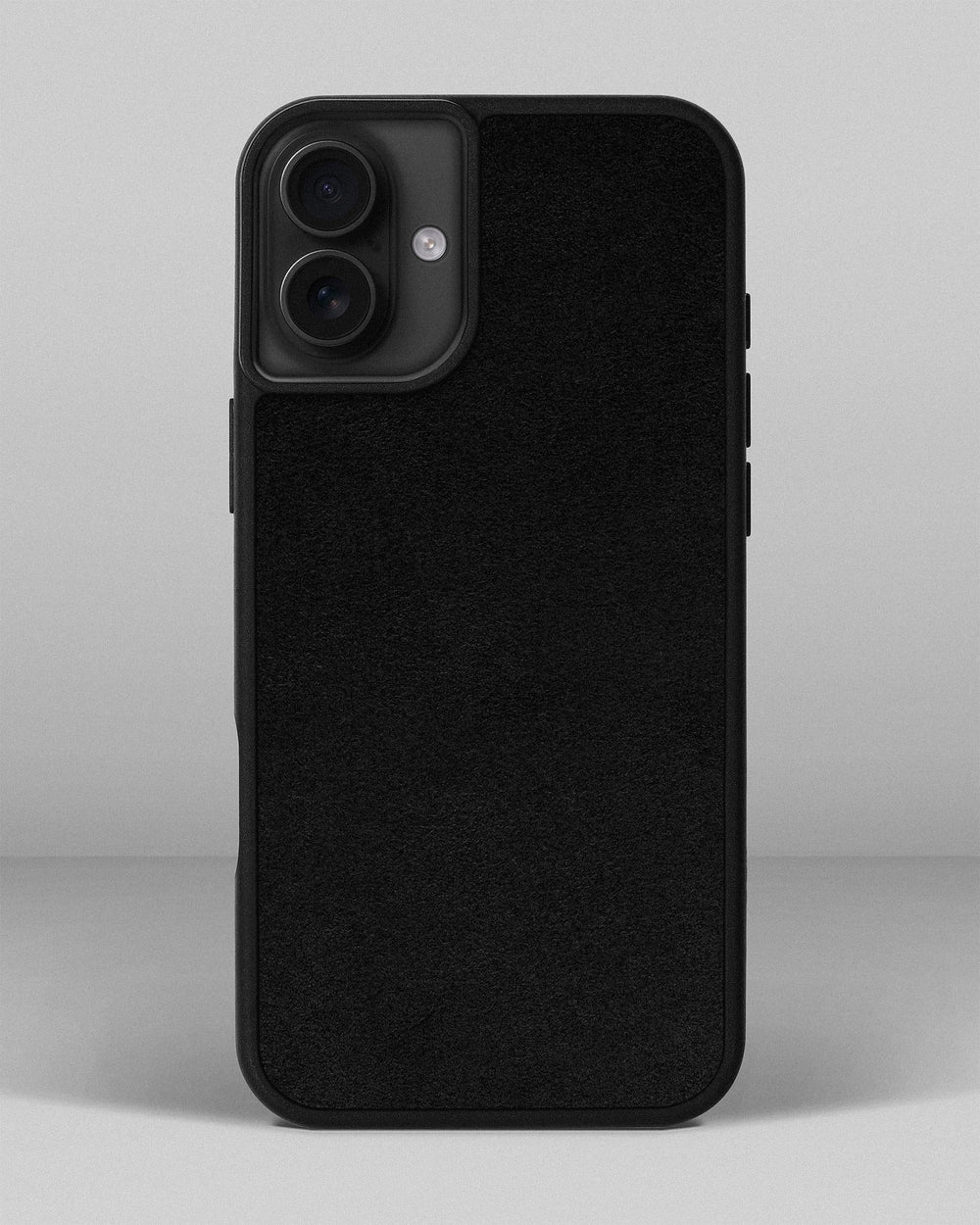Чехол с чёрной вставкой из алькантары для iPhone 16 Plus
