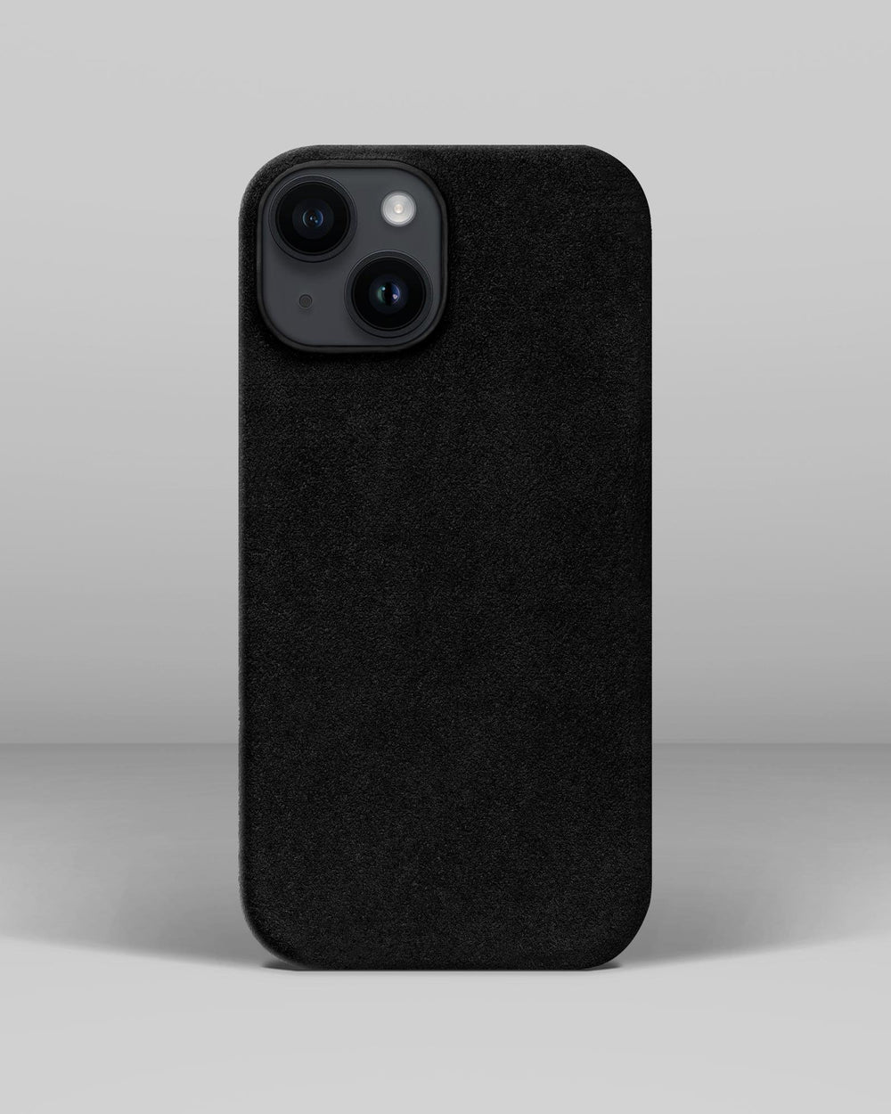 Black alcantara case for iPhone 14