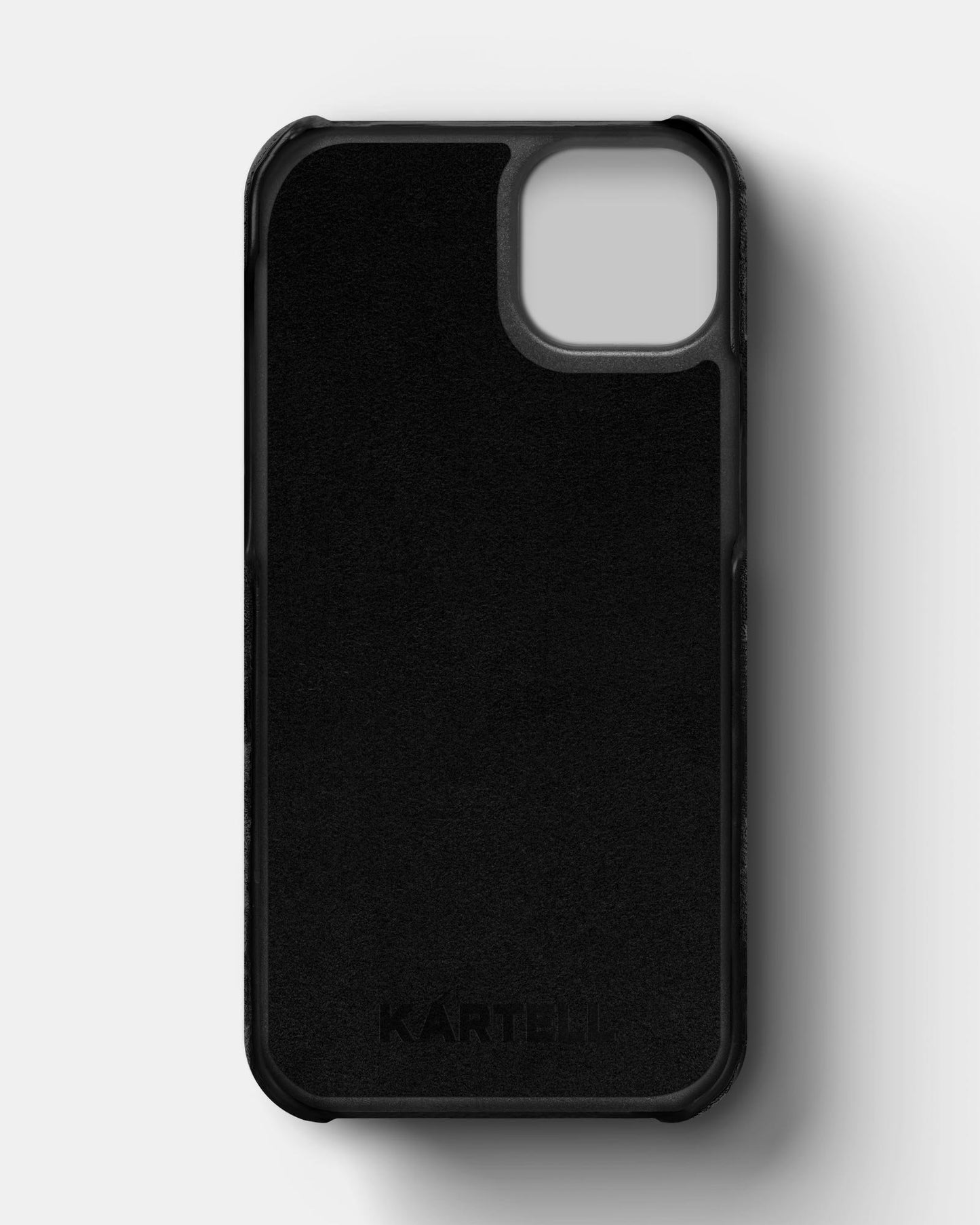 Black alcantara case for iPhone 15 Plus