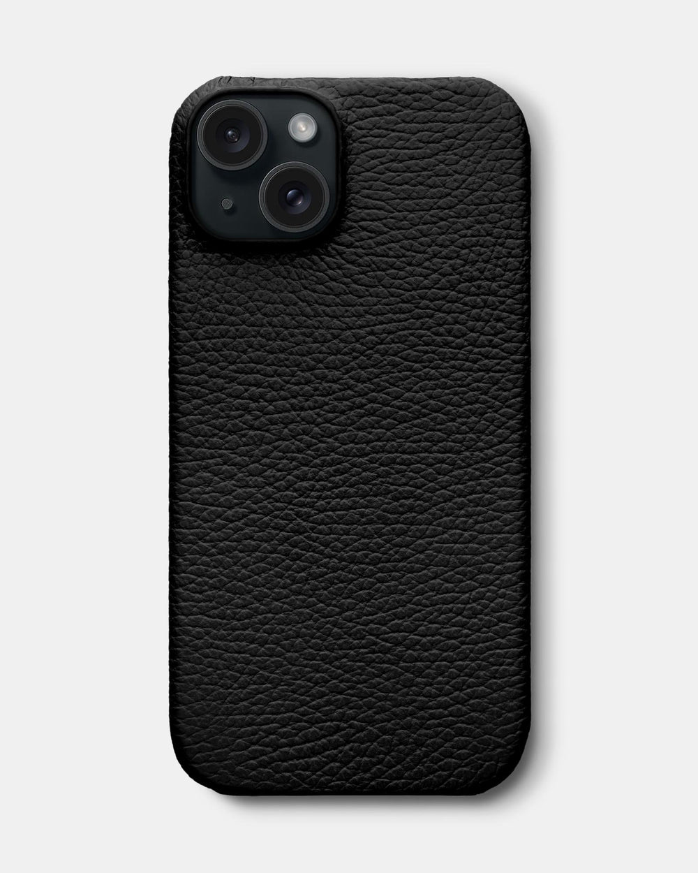 Чорний шкіряний обтягнутий чохол для iPhone 16 Plus