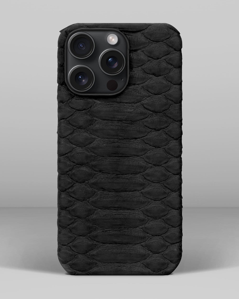 Leather case made of black python for iPhone 16 Pro Max