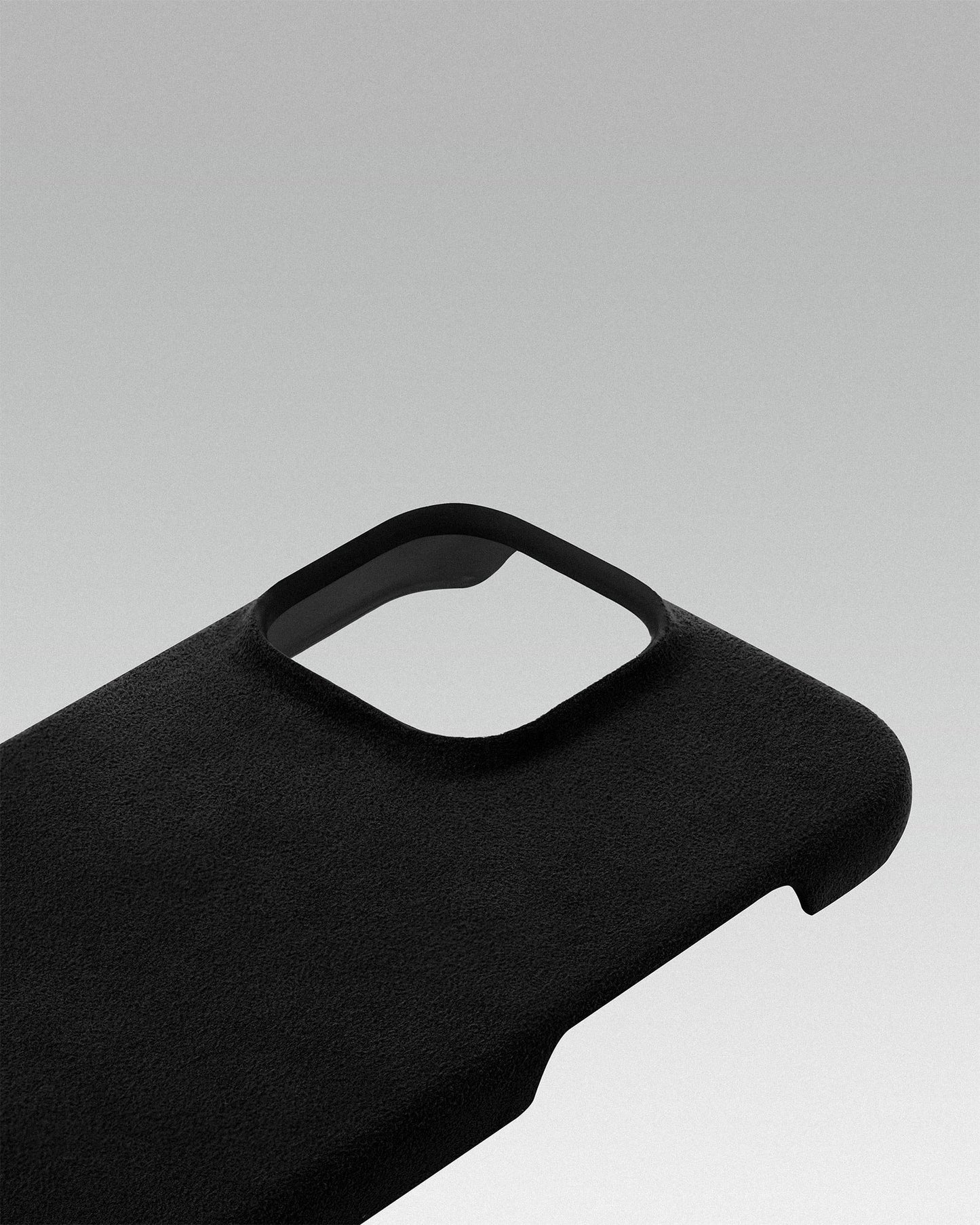 Black alcantara case for iPhone 16 Pro Max