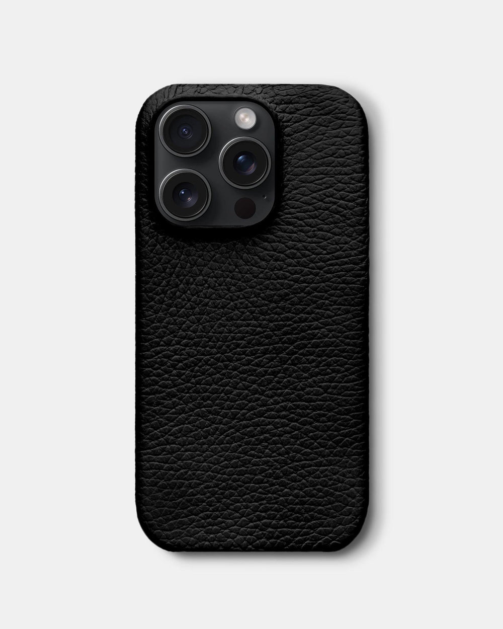 Чорний шкіряний обтягнутий чохол для iPhone 16 Pro