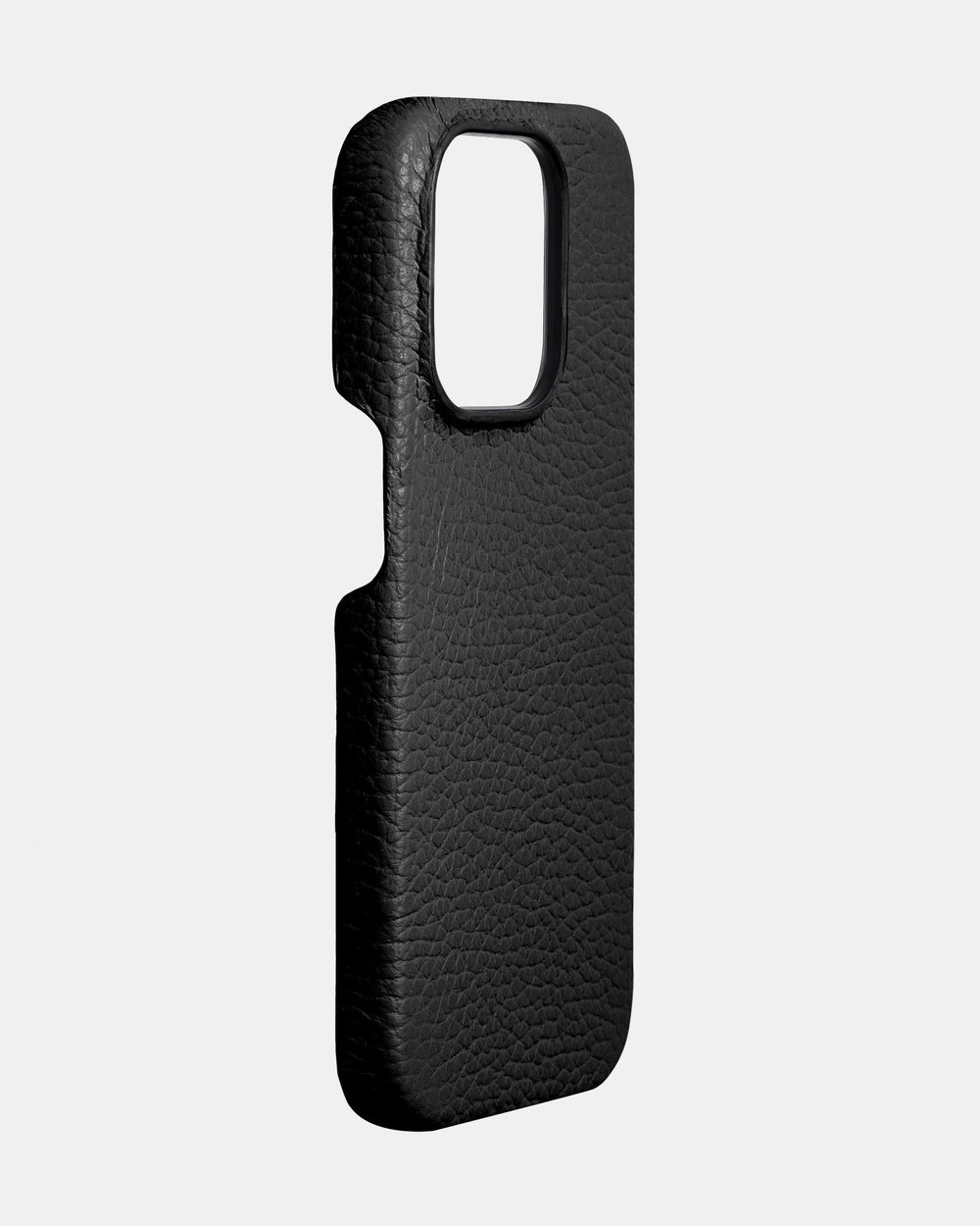 Чорний шкіряний обтягнутий чохол для iPhone 15 Pro Max