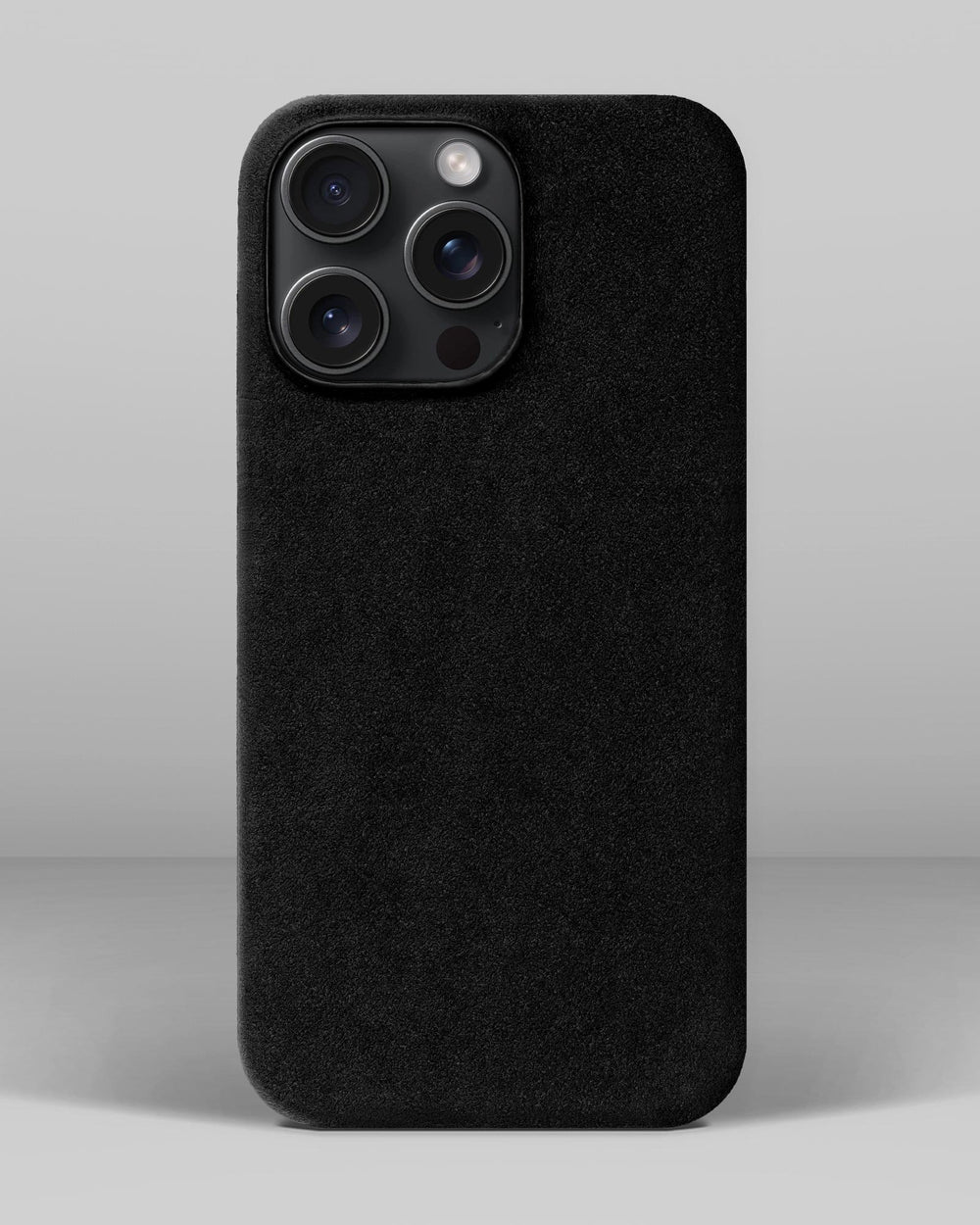Black alcantara case for iPhone 15 Pro Max
