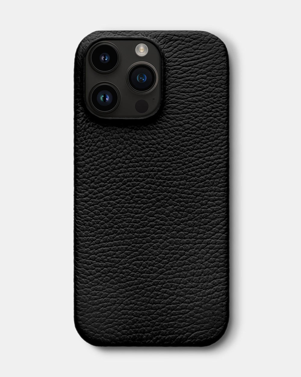 Чорний шкіряний обтягнутий чохол для iPhone 14 Pro Max