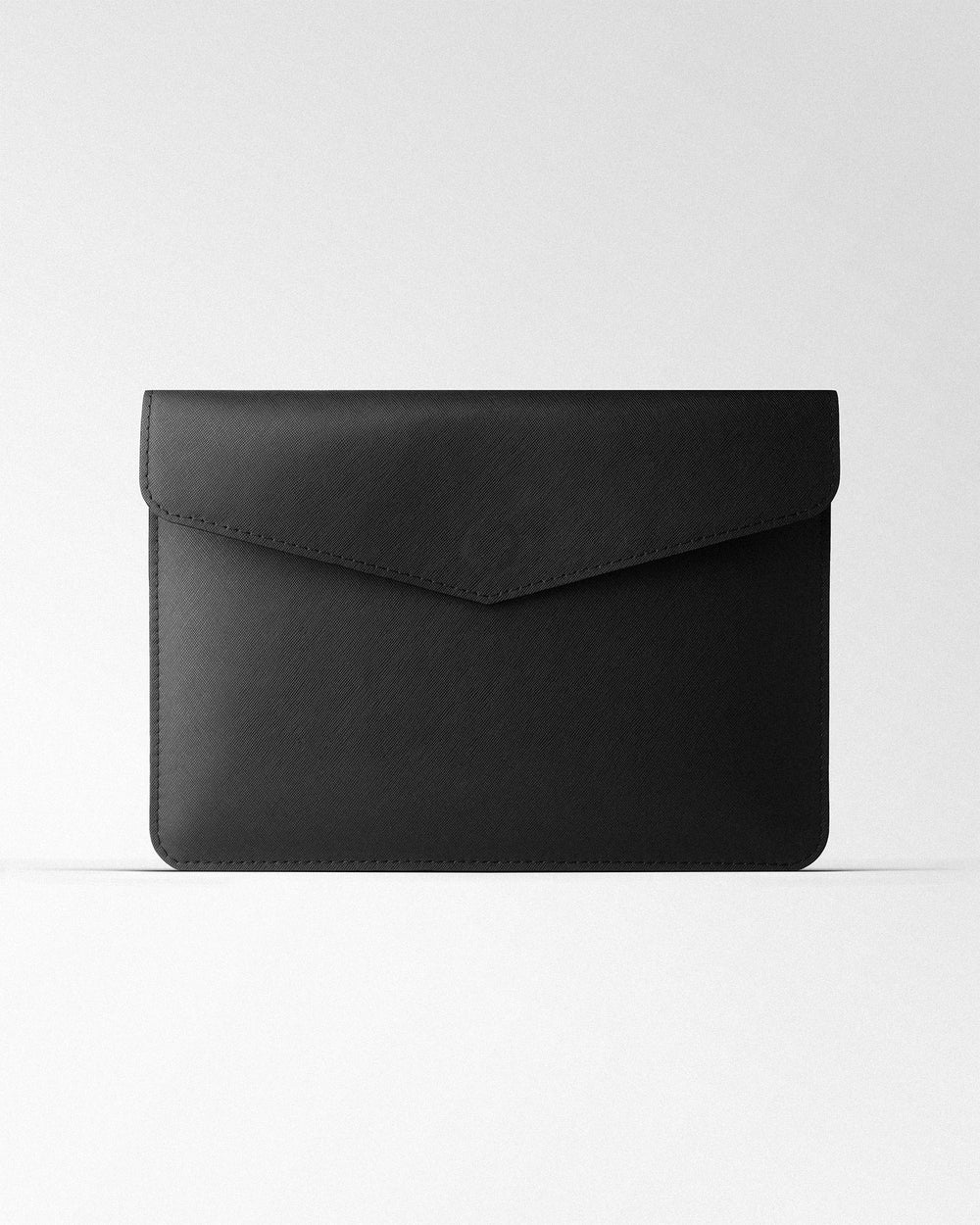 Magnetic Envelope Case made of black Saffiano leather for MacBook