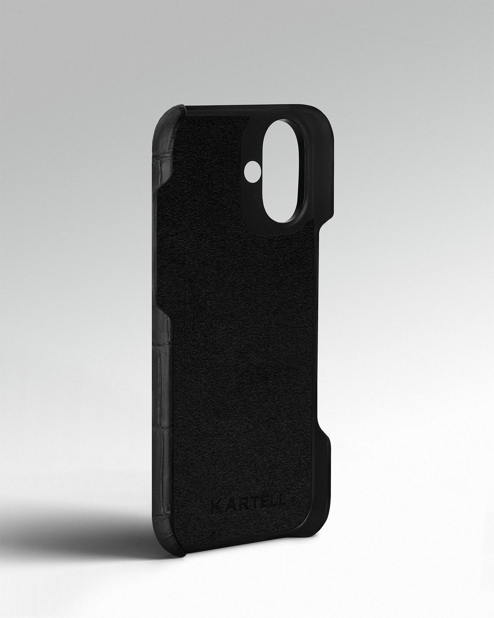 Black Crocodile Leather Case for iPhone 16