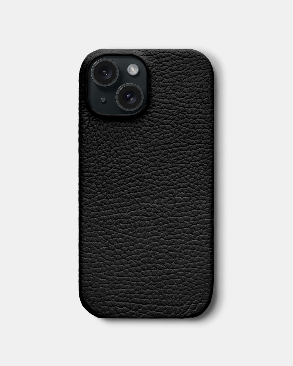 Black leather case for iPhone 15