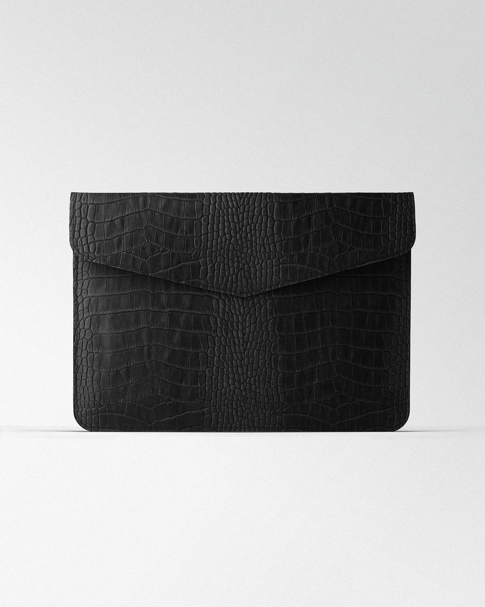 Magnetic Envelope Case in Black Crocodile Embossing for MacBook