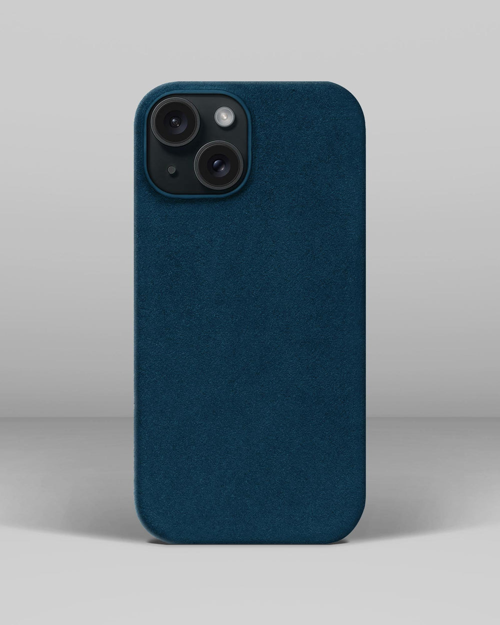 Blue alcantara case for iPhone 15