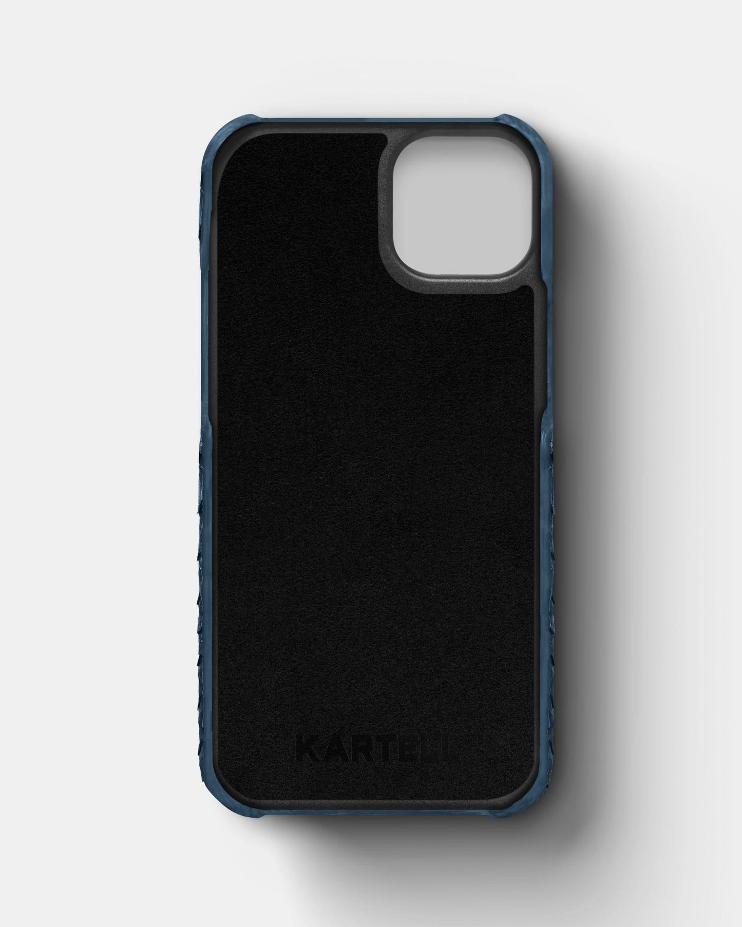 Leather case with gray-blue python for iPhone 13 Mini