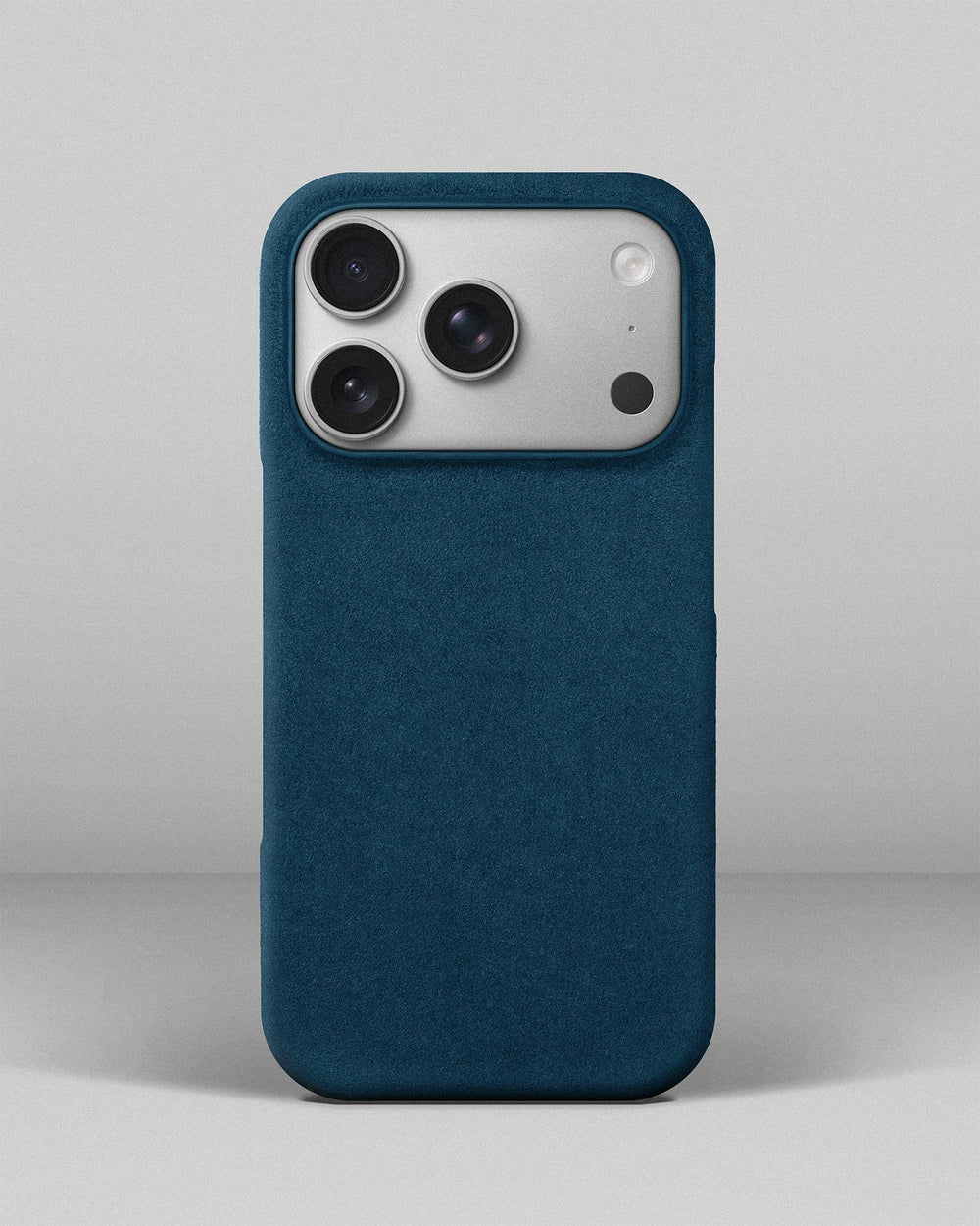 Blue Alcantara case for iPhone 17 Pro