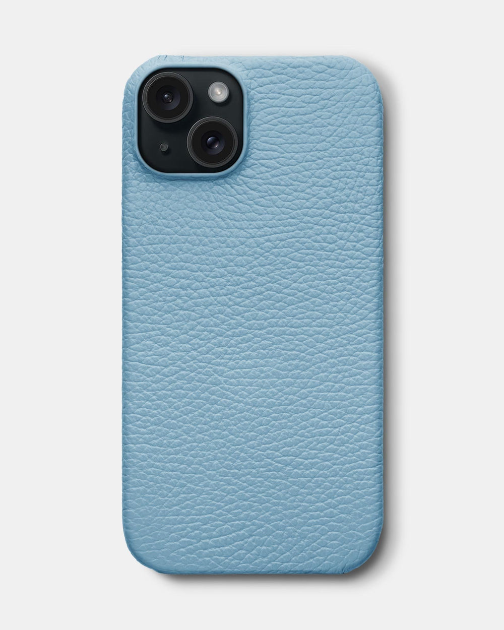Голубой кожаный чехол для iPhone 15 Plus