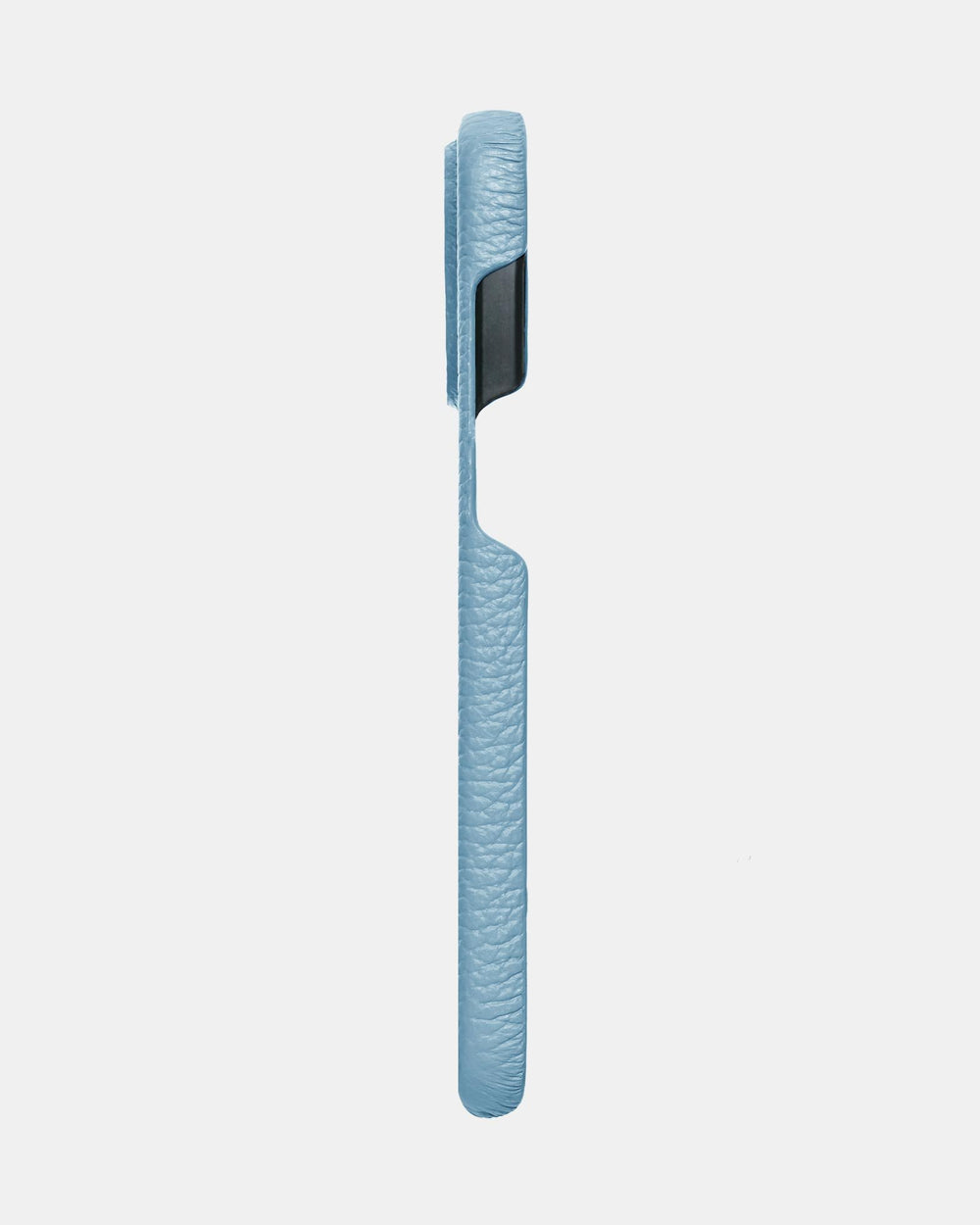 Голубой кожаный чехол для iPhone 16 Pro