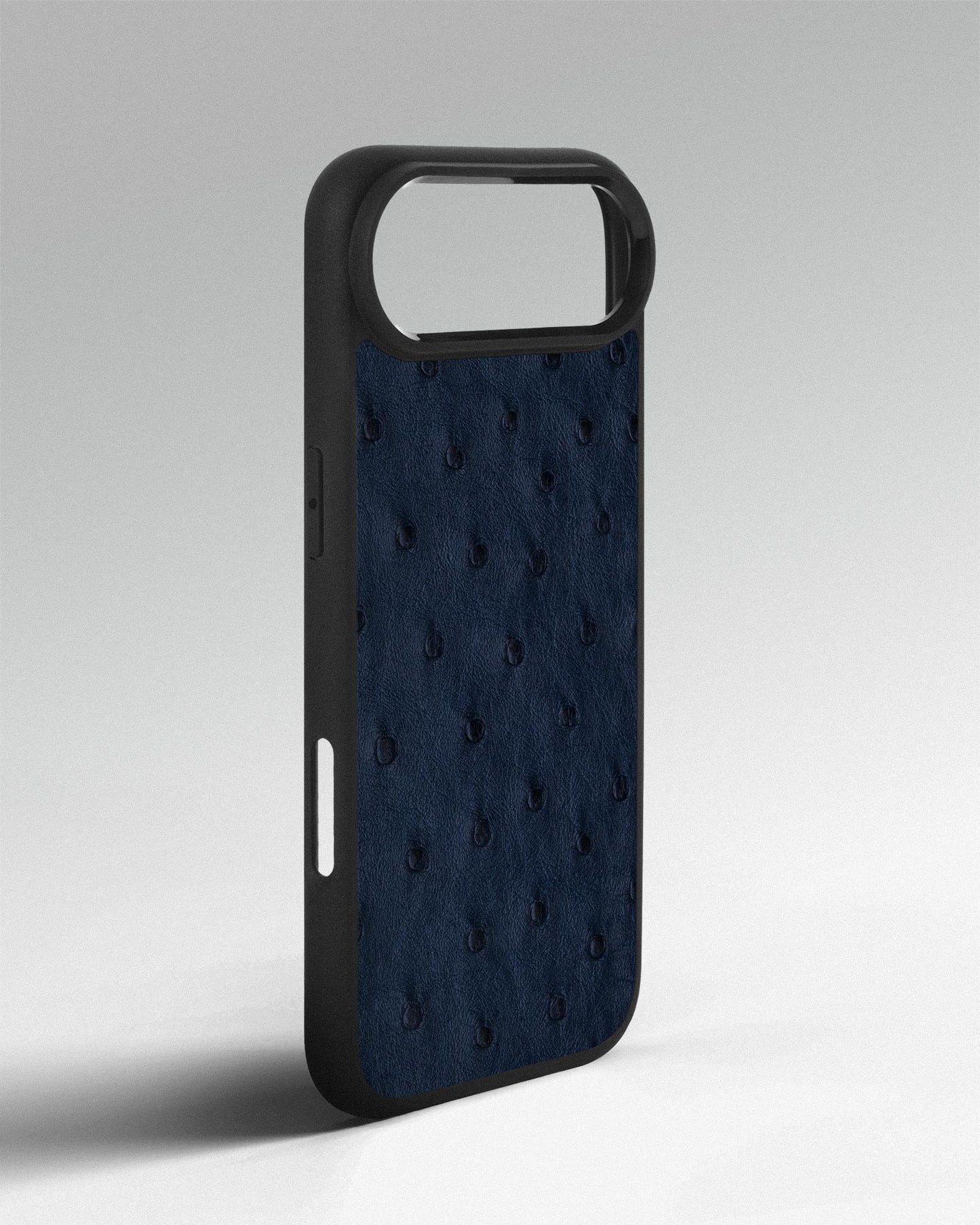 Dark Blue Ostrich Follicles Leather Case for iPhone 17 Air