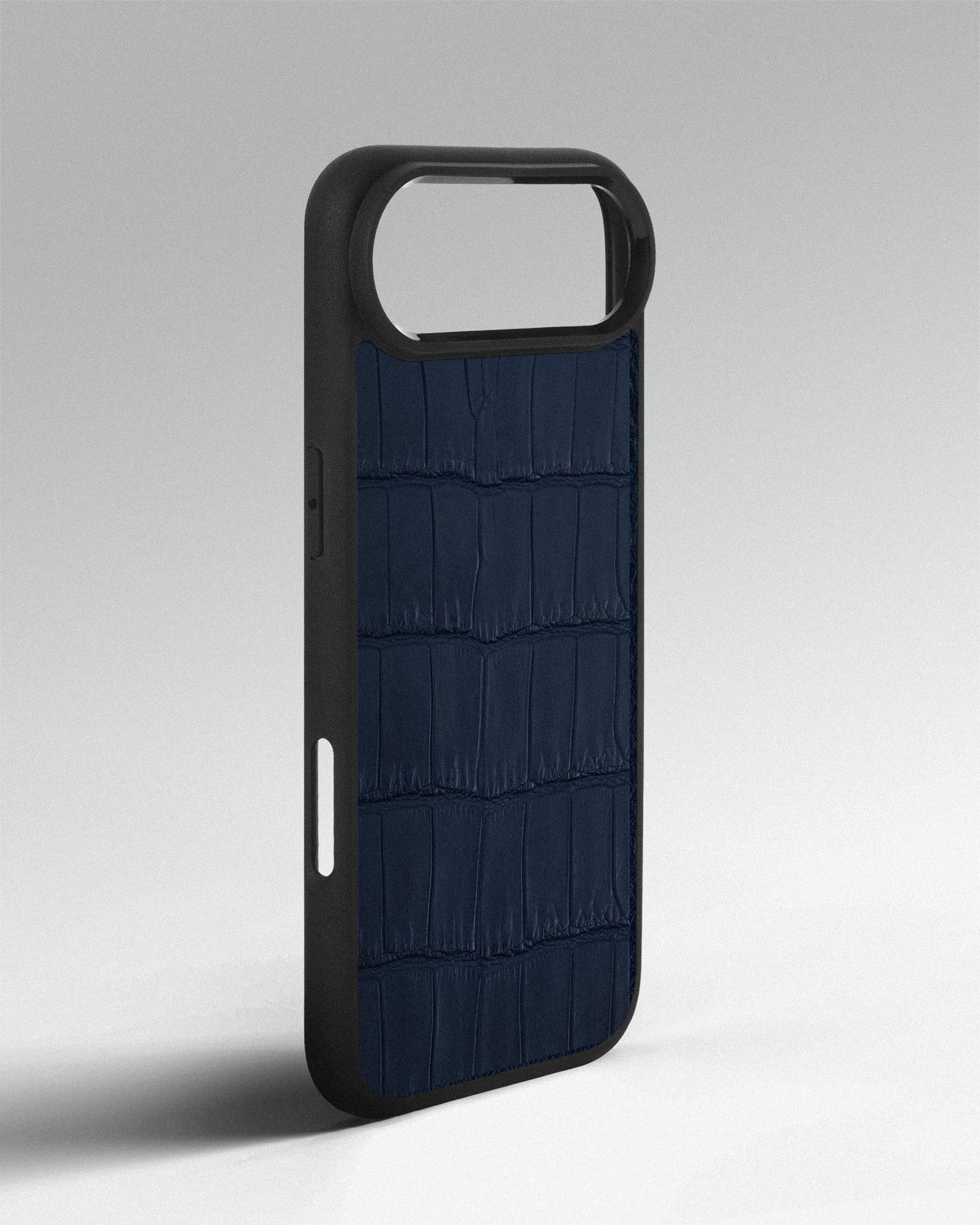 Dark blue crocodile leather case for iPhone 17 Air
