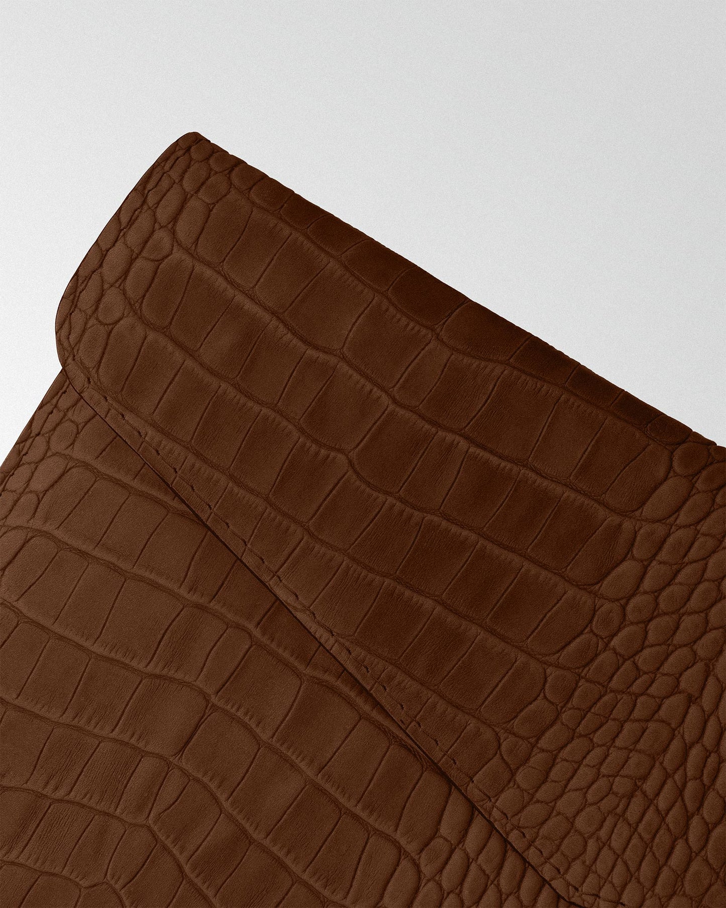 Magnetic Envelope Case in Brown Crocodile Embossing for MacBook