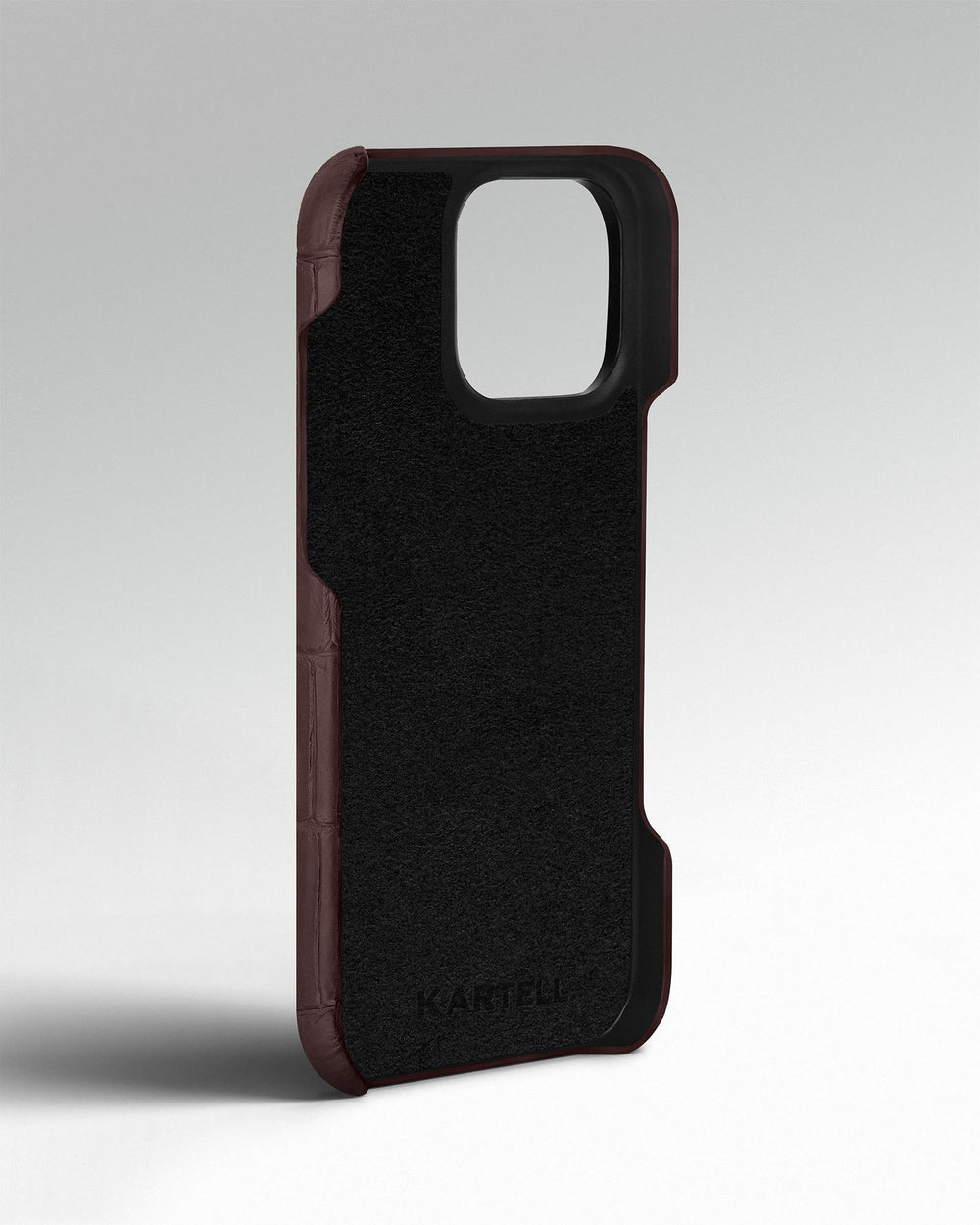 Dark brown crocodile leather-wrapped case for iPhone 16 Pro Max
