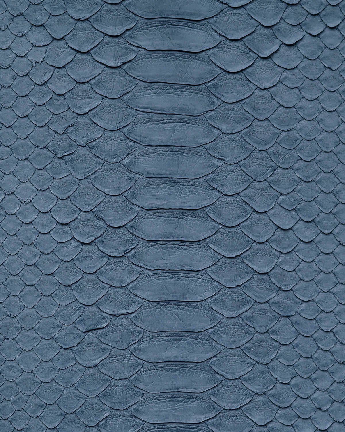 Gray-blue python leather case with wide scales for iPhone 13