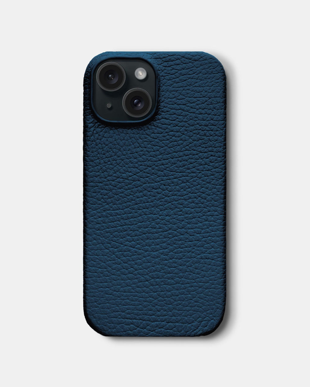 Dark blue leather case for iPhone 15