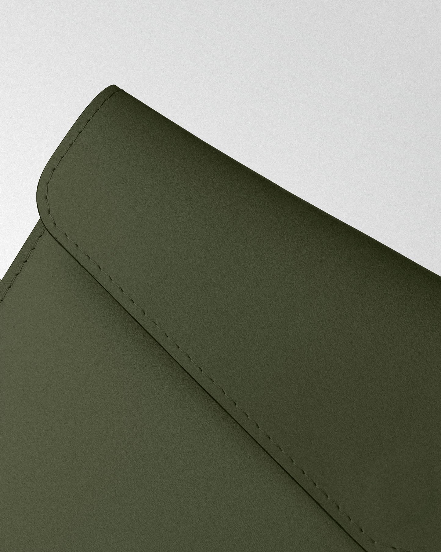Magnetic Envelope Case made of dark green calf leather for MacBook
