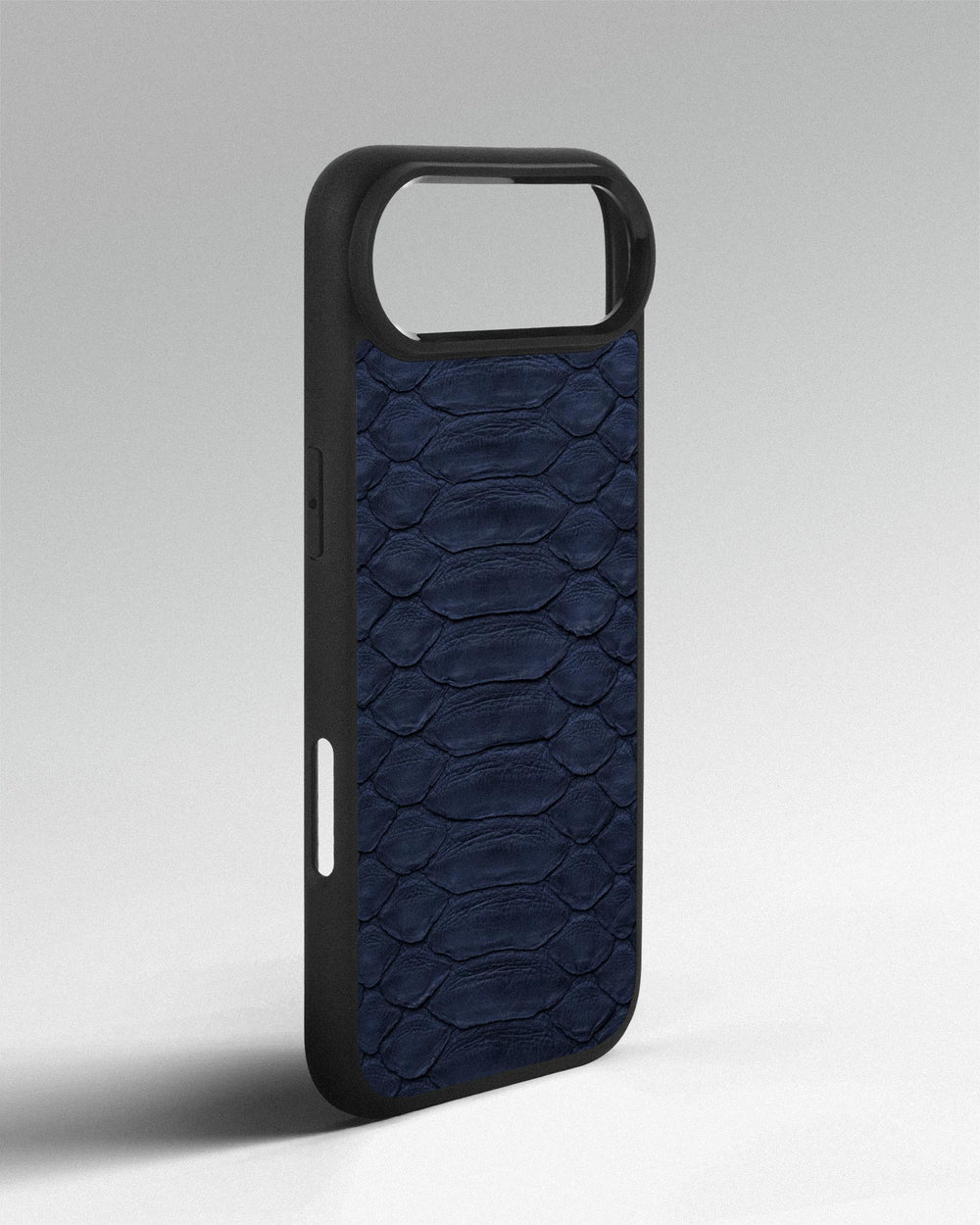 Dark Blue Python Leather Wide Scale Case for iPhone 17 Air