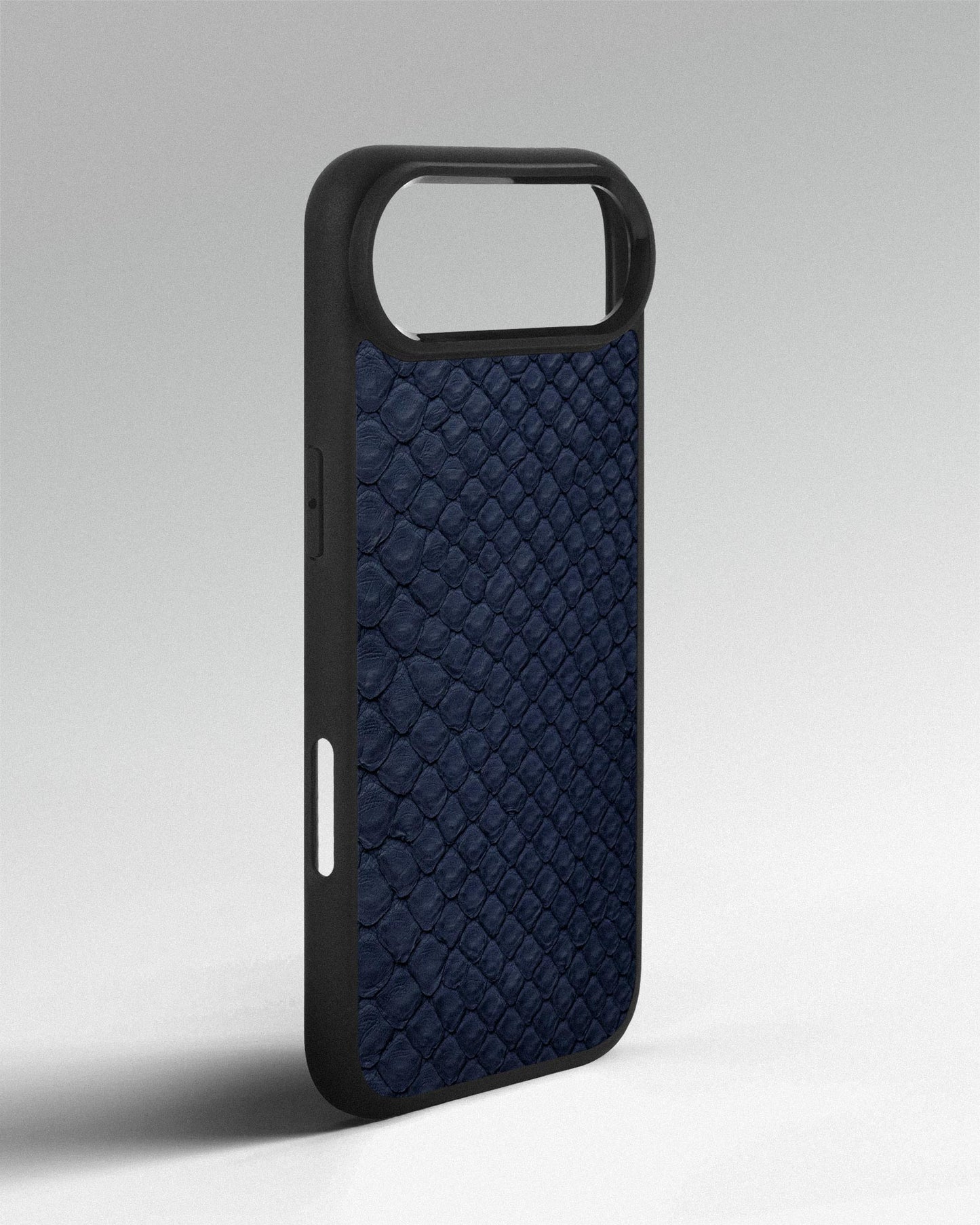 Dark blue python skin case with small scales for iPhone 17 Air