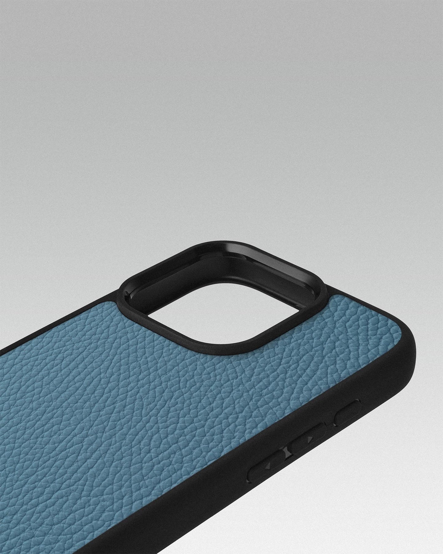 Case made of blue calfskin leather flotter for iPhone 16 Pro