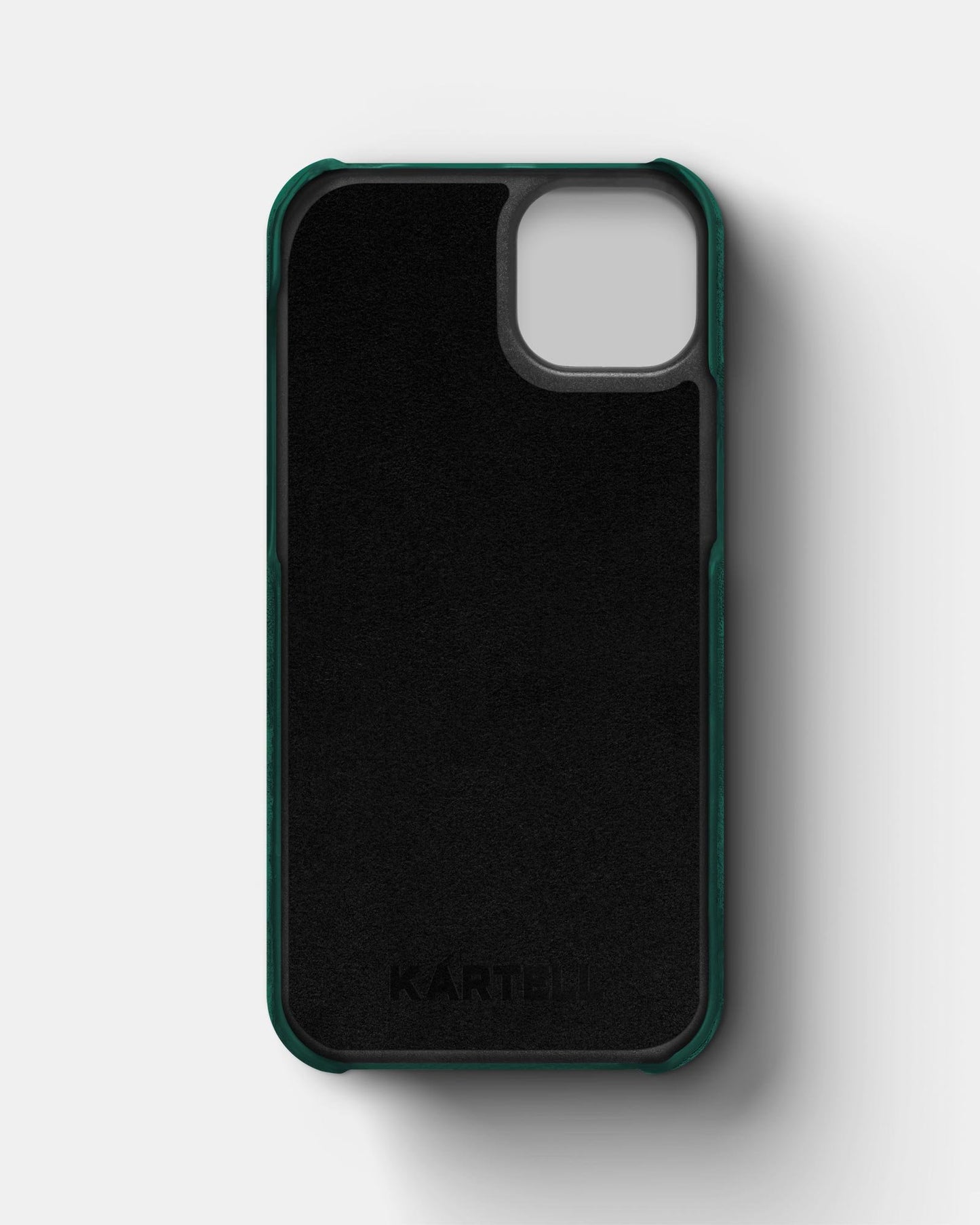 Green alcantara case for iPhone 15