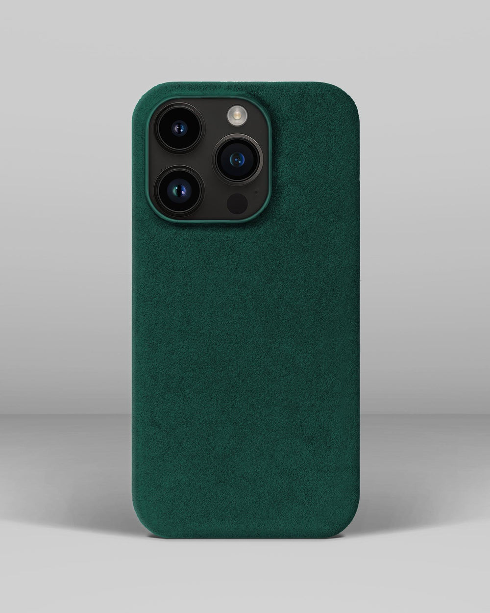 Green alcantara case for iPhone 14 Pro