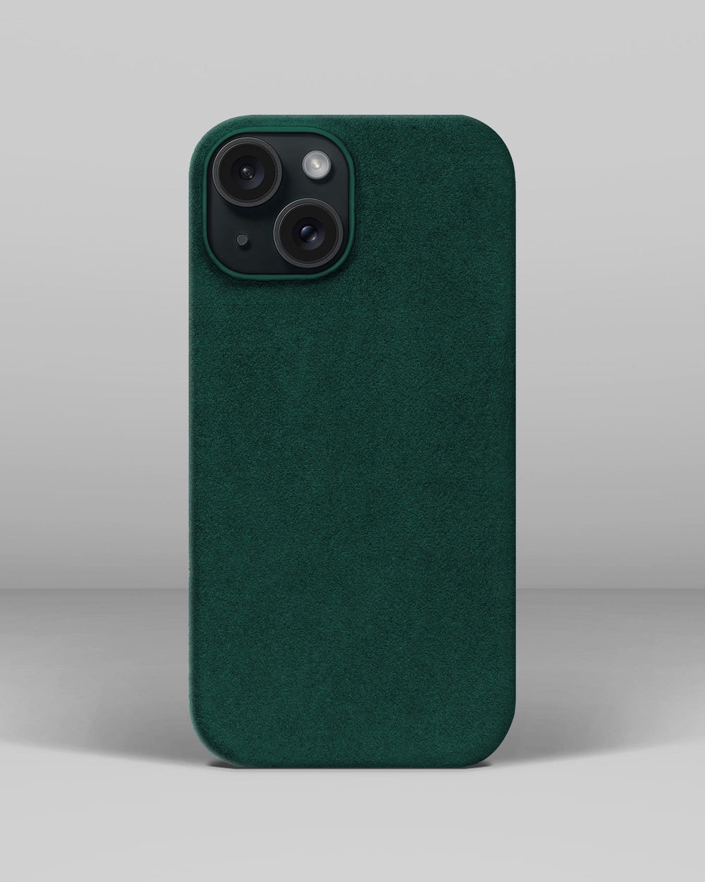Green alcantara case for iPhone 15