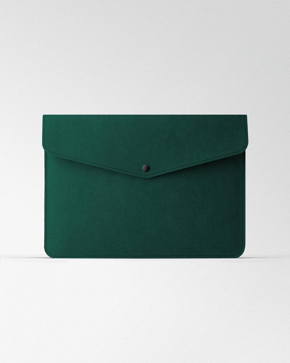 Envelope case made of green alcantara for MacBook