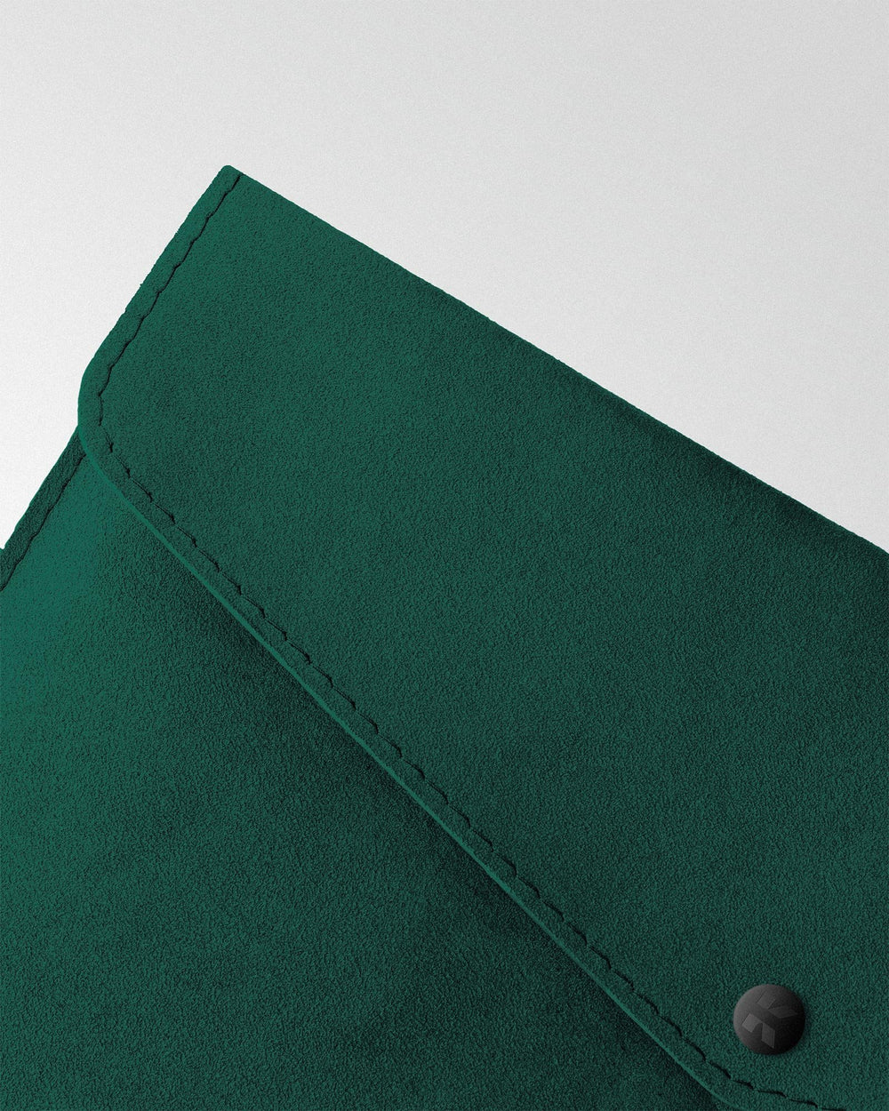 Envelope case made of green alcantara for MacBook