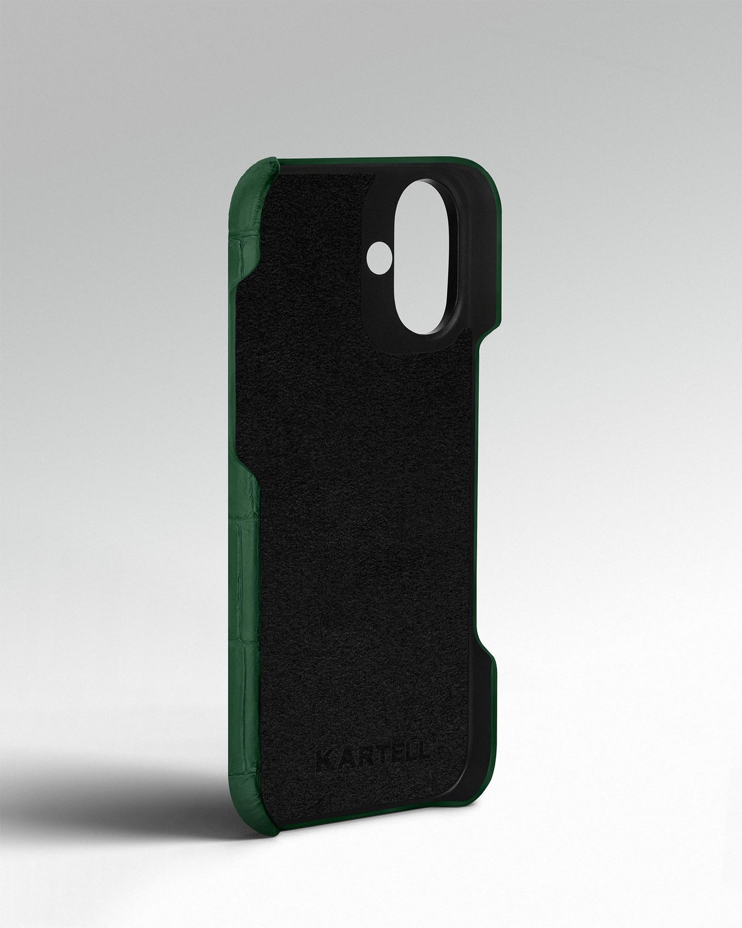 Темно-зелений чохол обтягнутий шкірою крокодила для iPhone 16