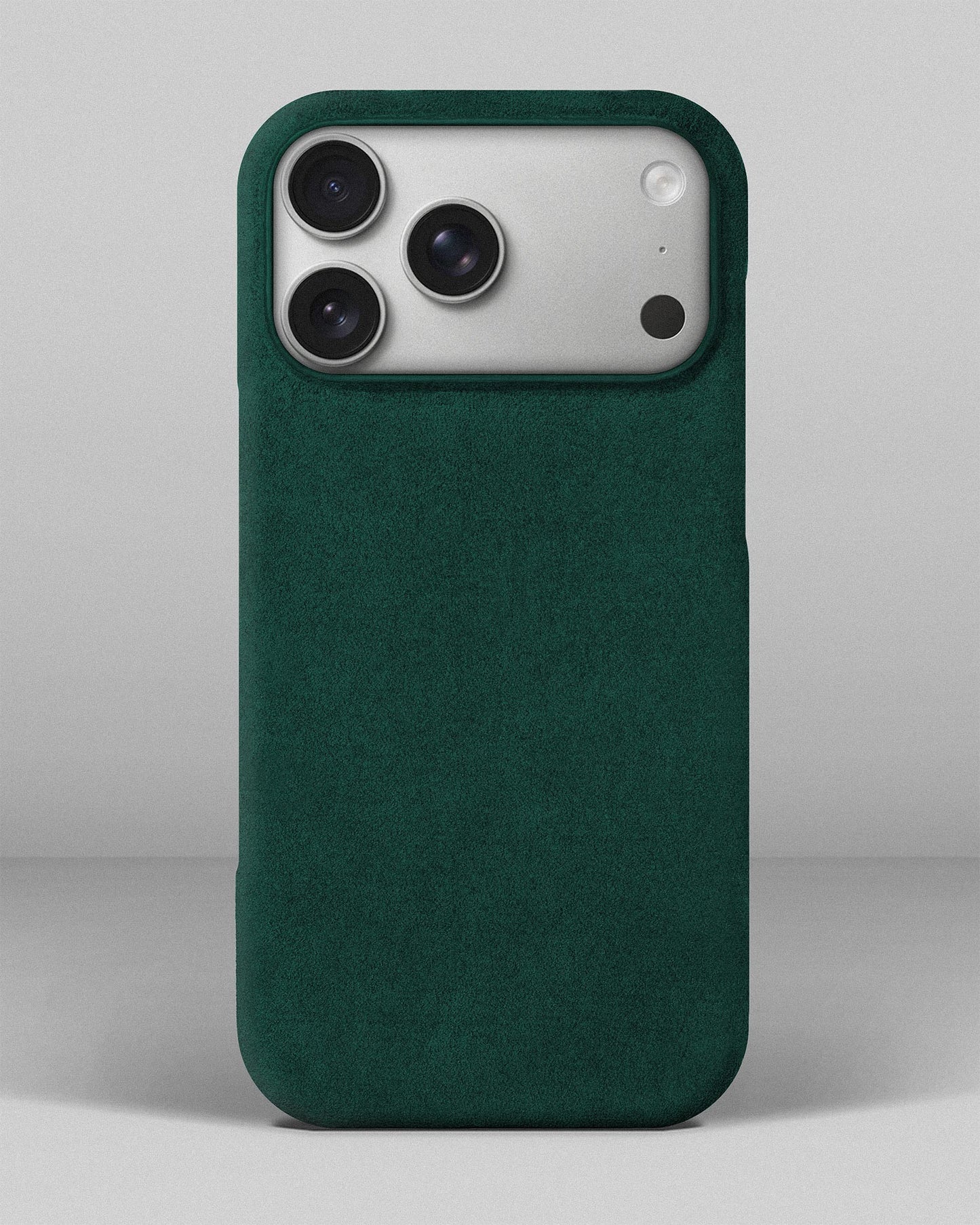 Зелений чохол з алькантари для iPhone 17 Pro Max