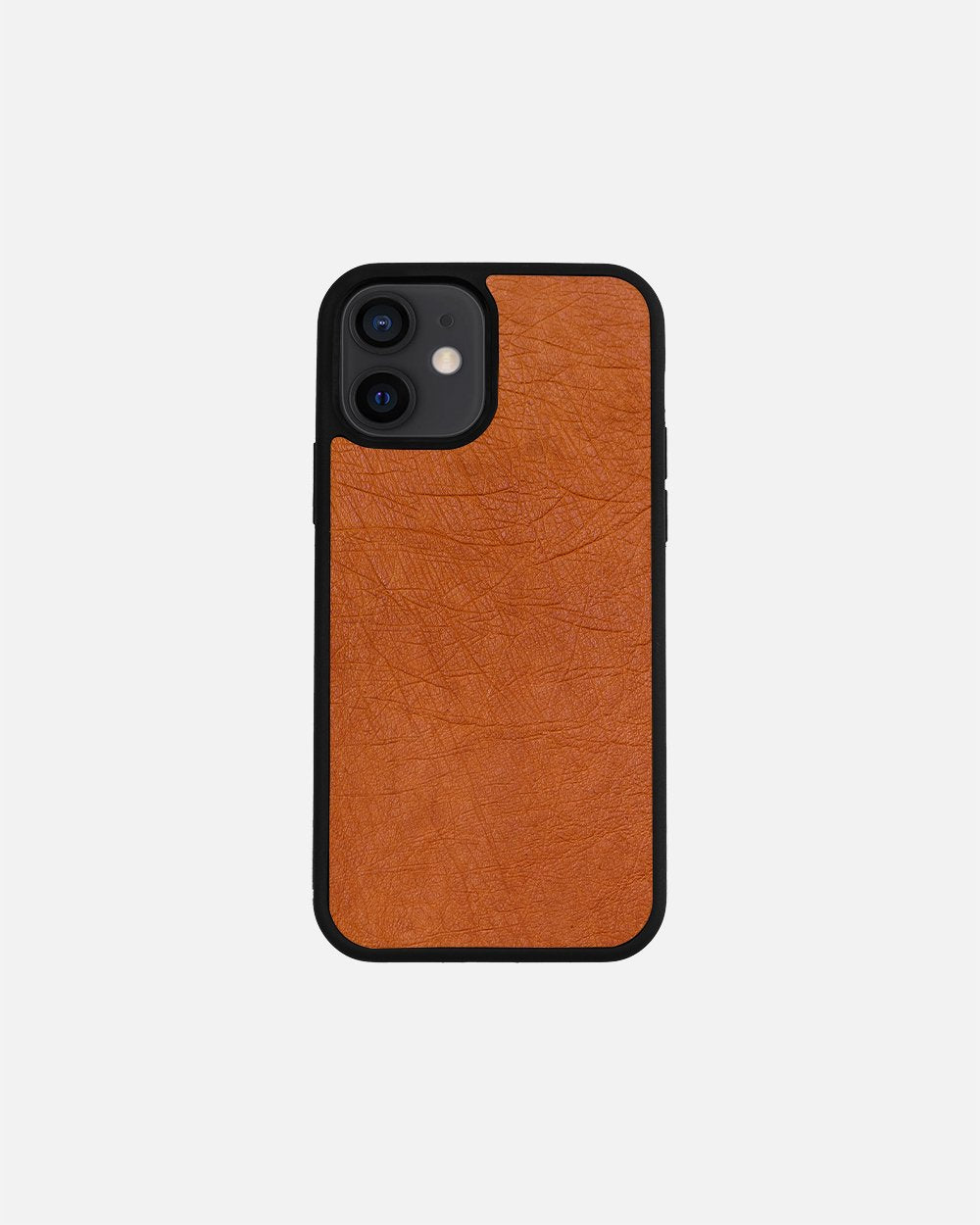 Brown ostrich leather case without follicles for iPhone 12 Mini