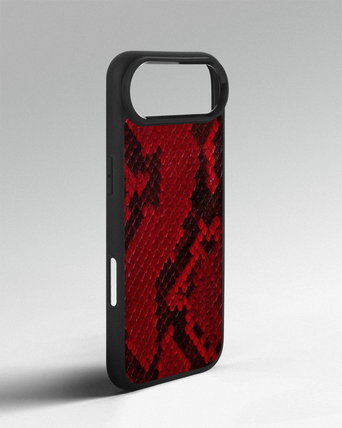Red python skin case with small scales for iPhone 17 Air