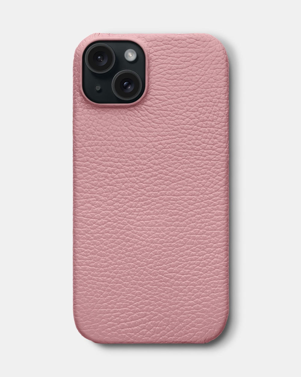 Розовый кожаный чехол для iPhone 15 Plus