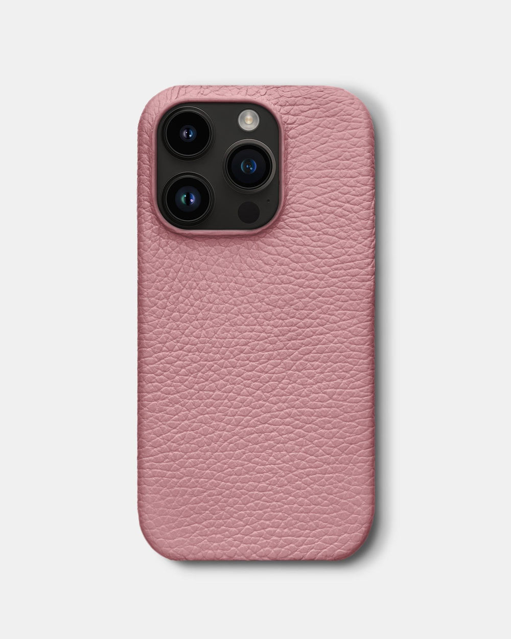 Рожевий шкіряний обтягнутий чохол для iPhone 14 Pro