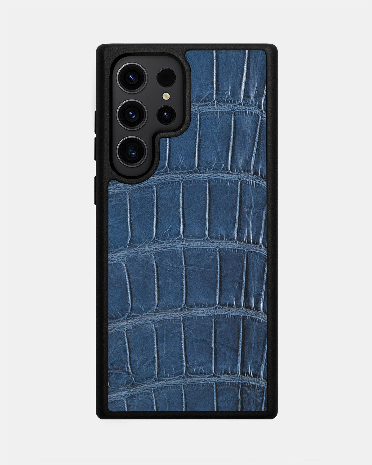 Dark blue crocodile leather case for Samsung S23 Ultra