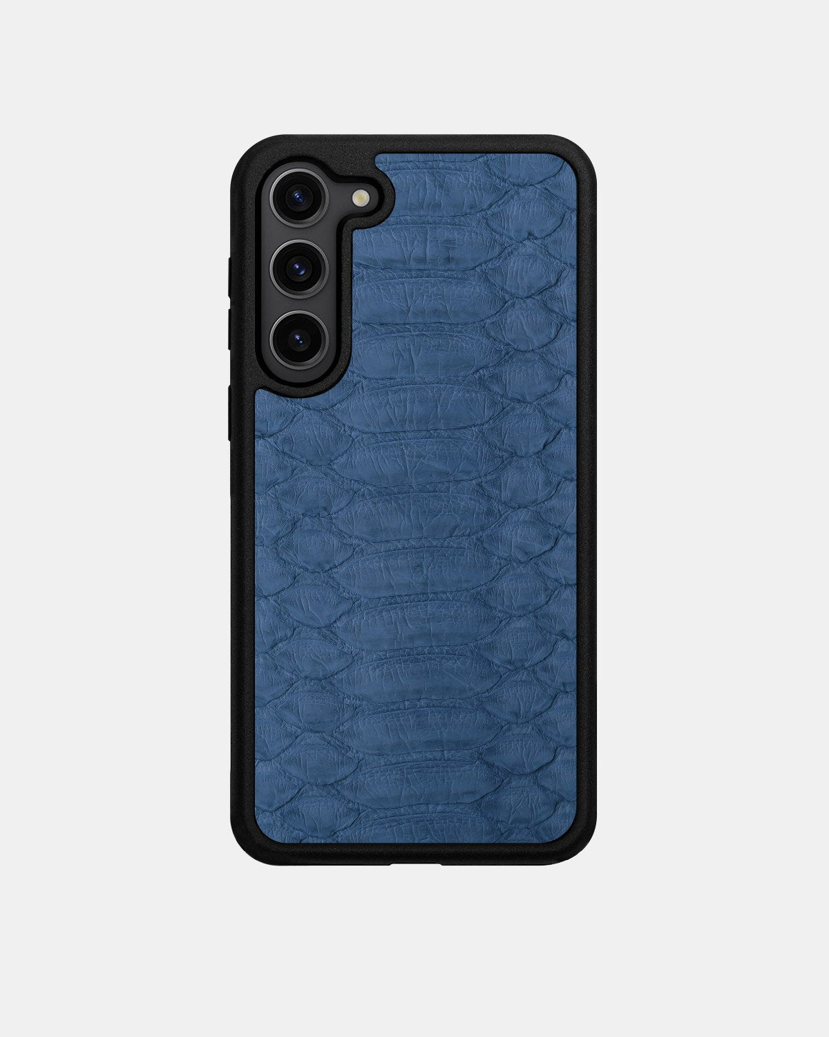 Case made of gray-blue python leather with large scales for Samsung S23