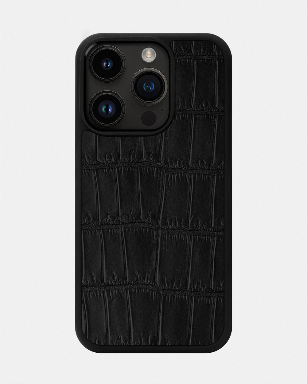 Black crocodile leather case for iPhone 14 Pro Max