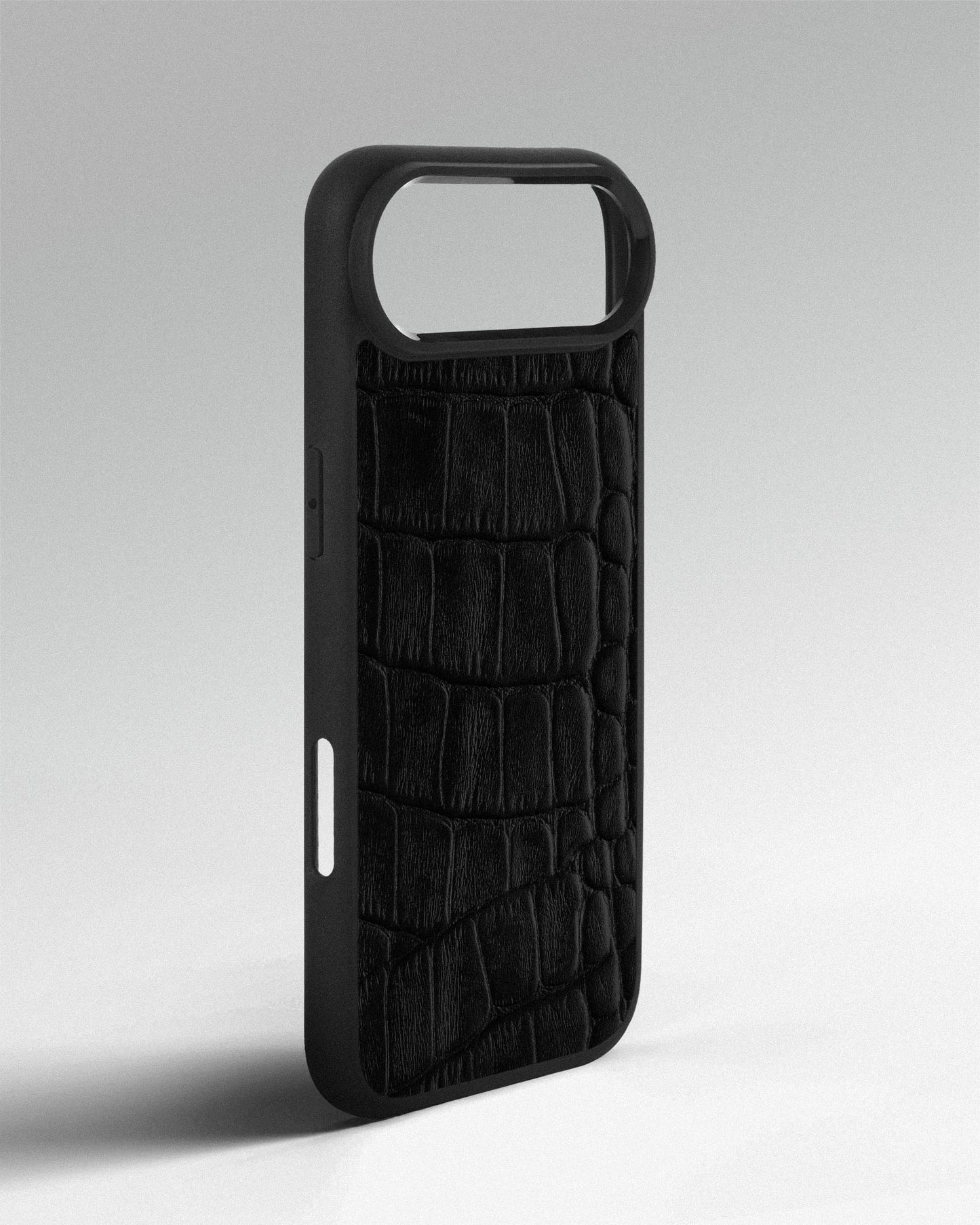 Black crocodile embossed calfskin case for iPhone 17 Air