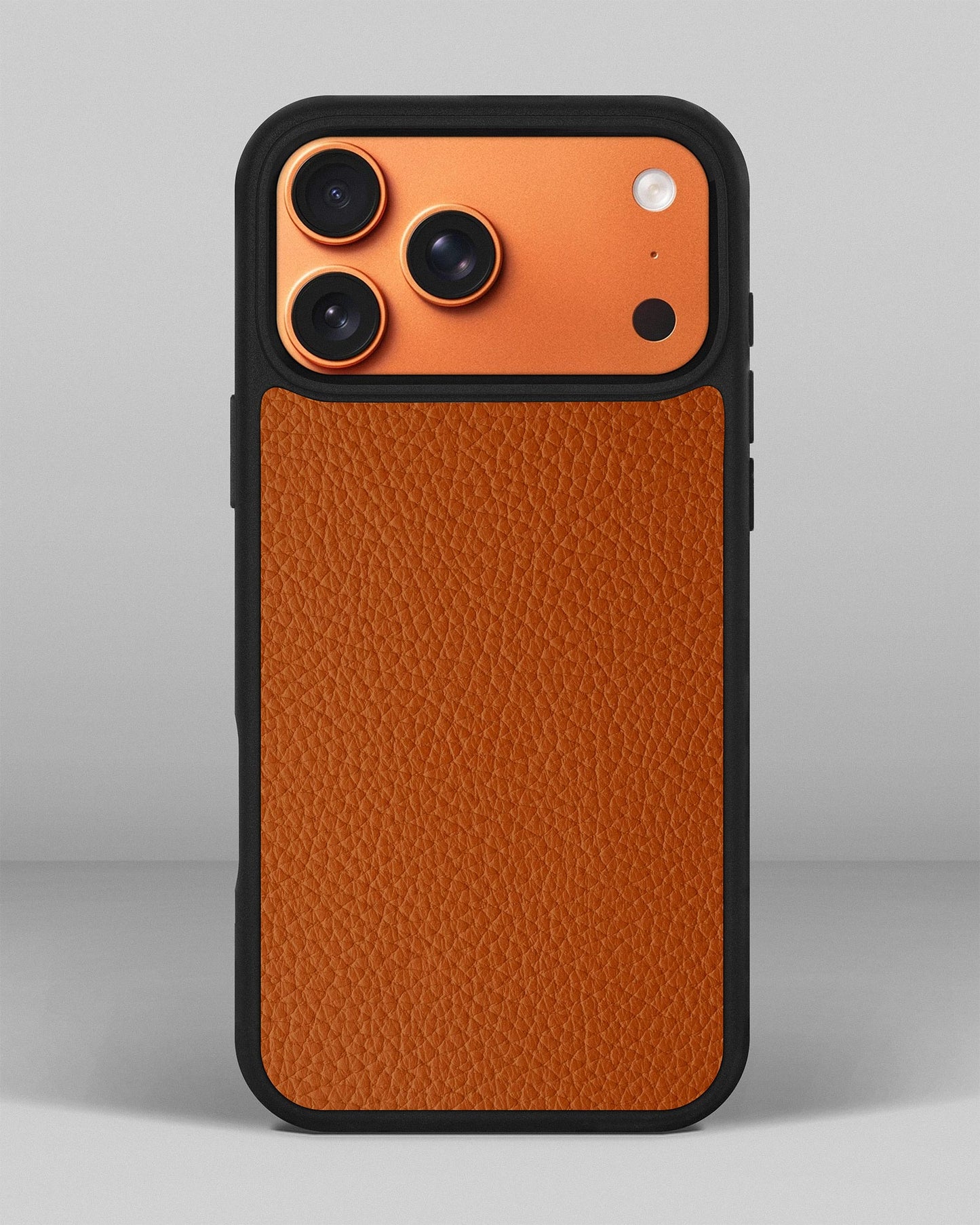 Orange calf leather float case for iPhone 16 Pro Max
