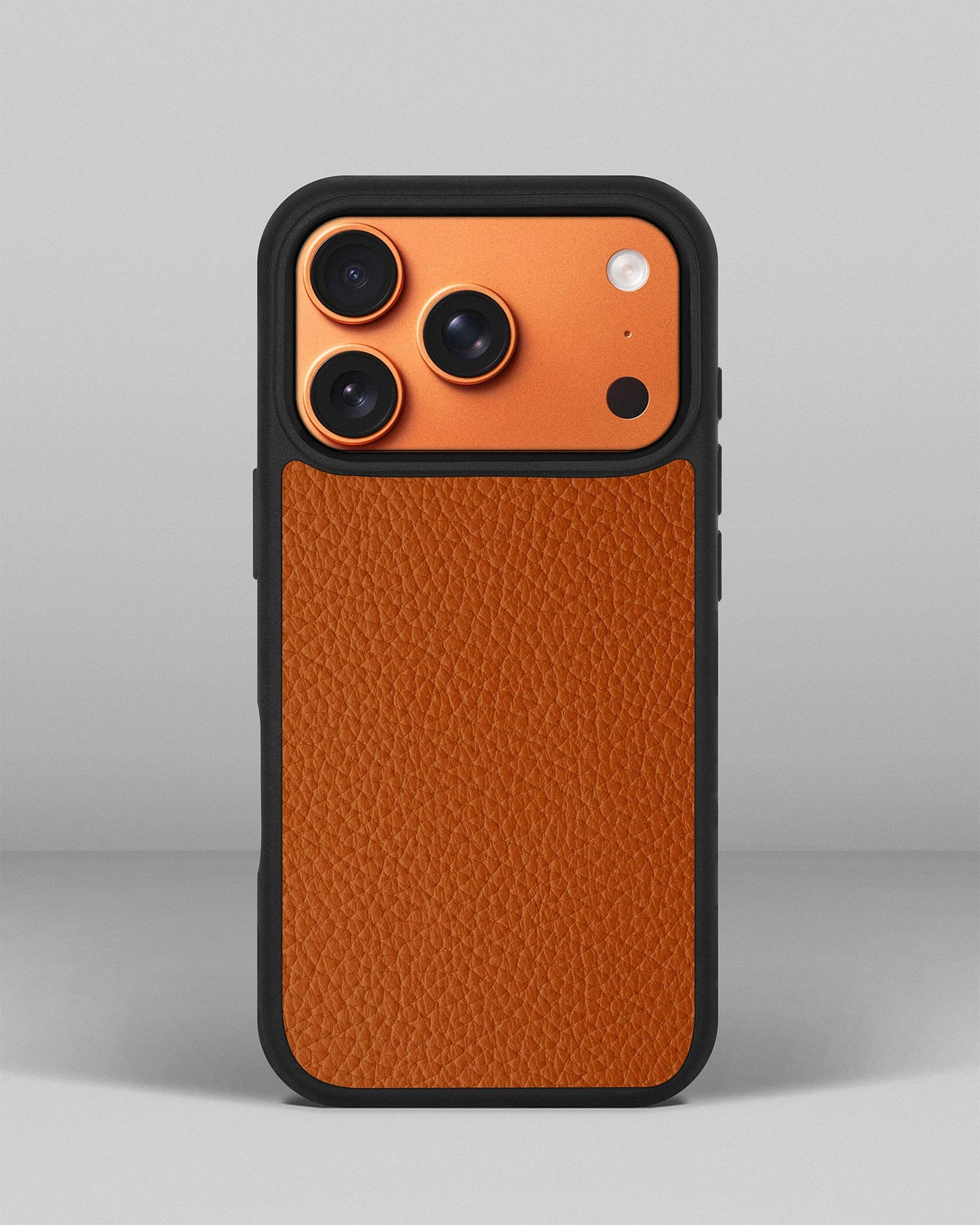 Orange calf leather float case for iPhone 16 Pro Max