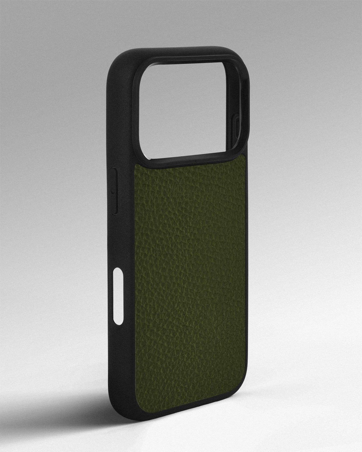 Green calfskin floater case for iPhone 17 Pro Max