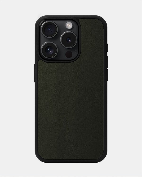 Чохол із зеленої телячої шкіри для iPhone 15 Pro Max